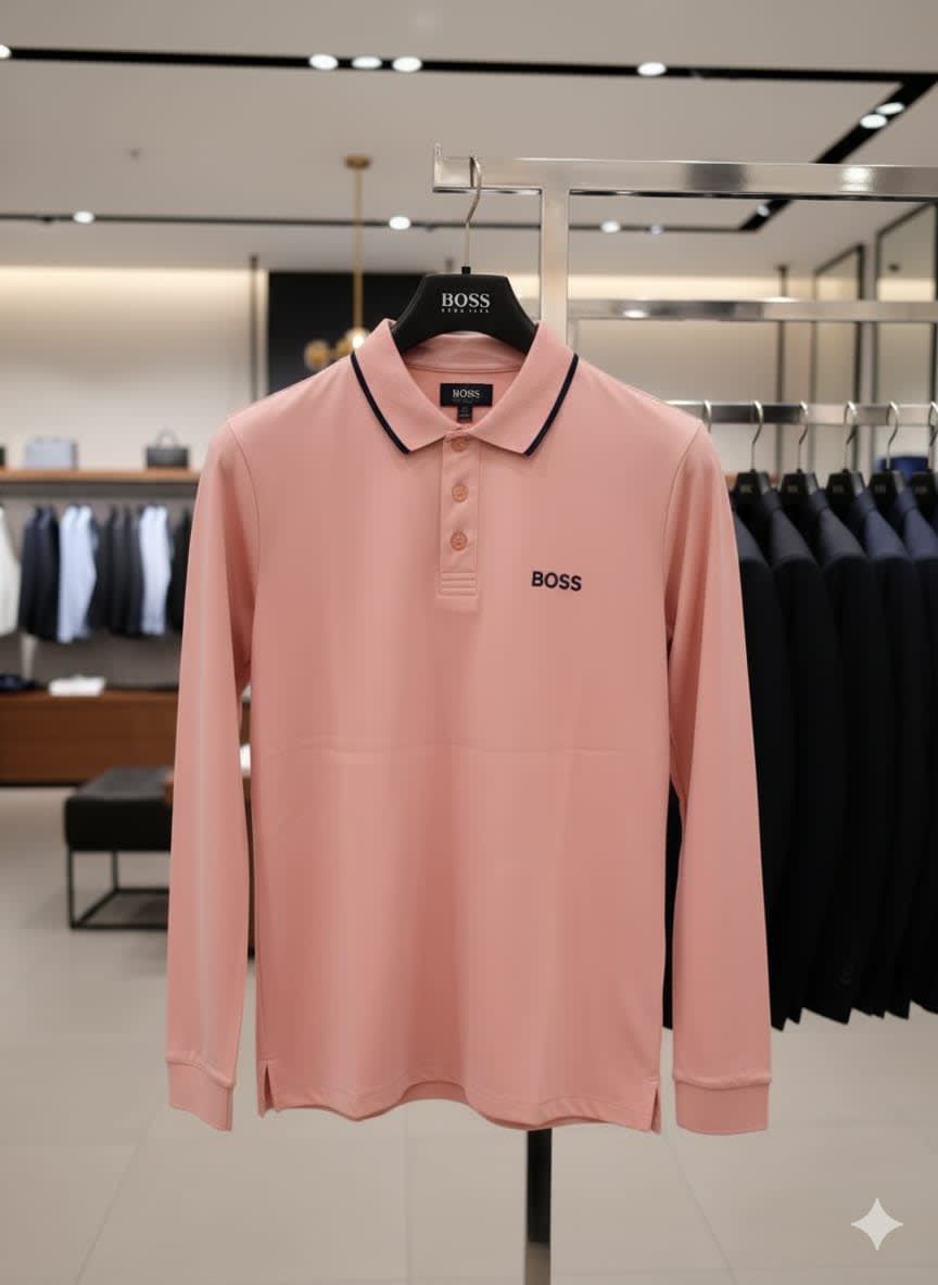 Hugo Boss Pink Premium Quality Full Sleeves Tees-2