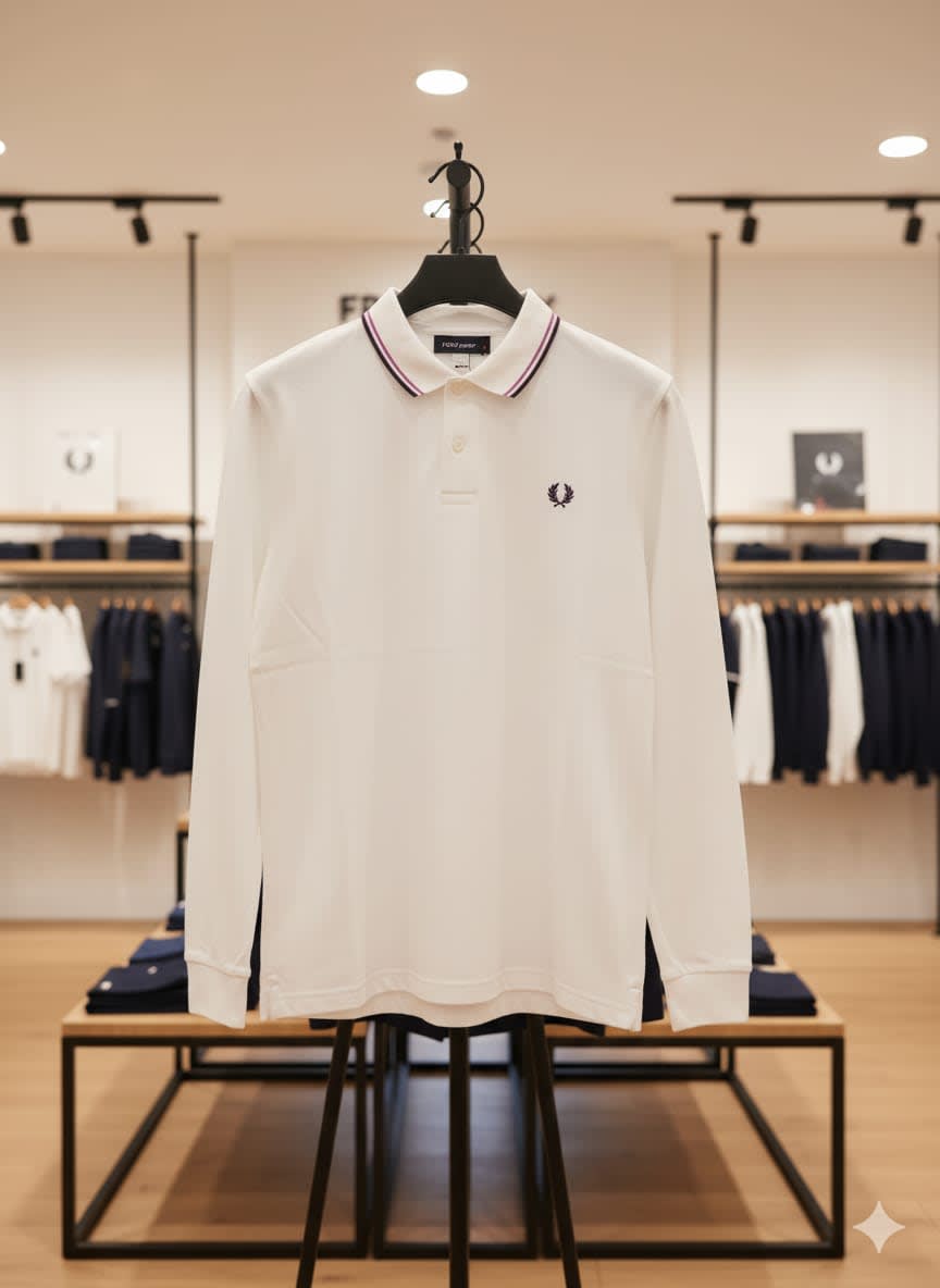 Fred Perry Embroidered logo White Premium T-shirt-1