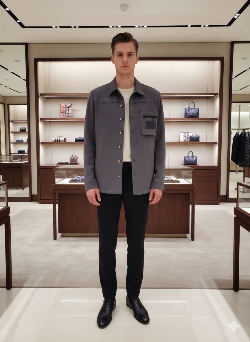 Burberry Dark Grey Premium Quality Warm Shirt-2