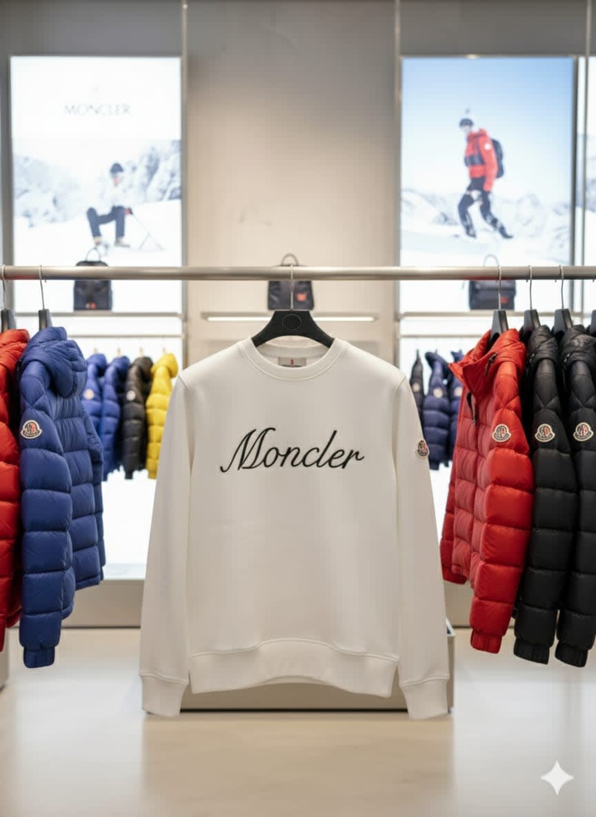 Moncler White Premium Quality Sweatshirt-2