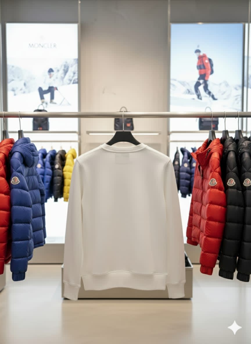 Moncler White Premium Quality Sweatshirt-3