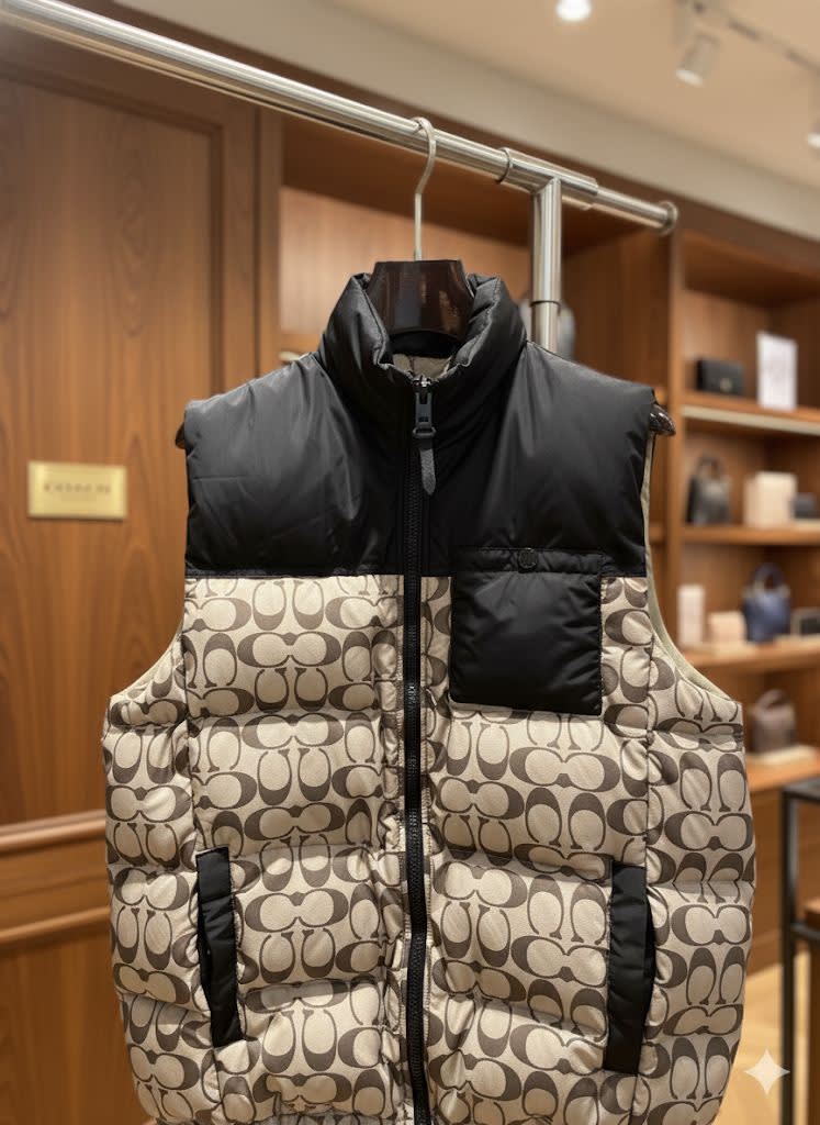 Coach Oblique Beige Premium Quality Half Jacket-4