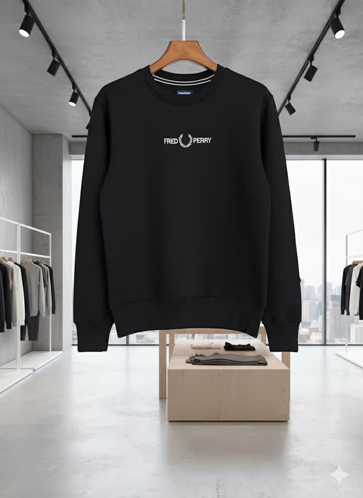 Fred Perry Black Premium Quality Sweatshirt-3