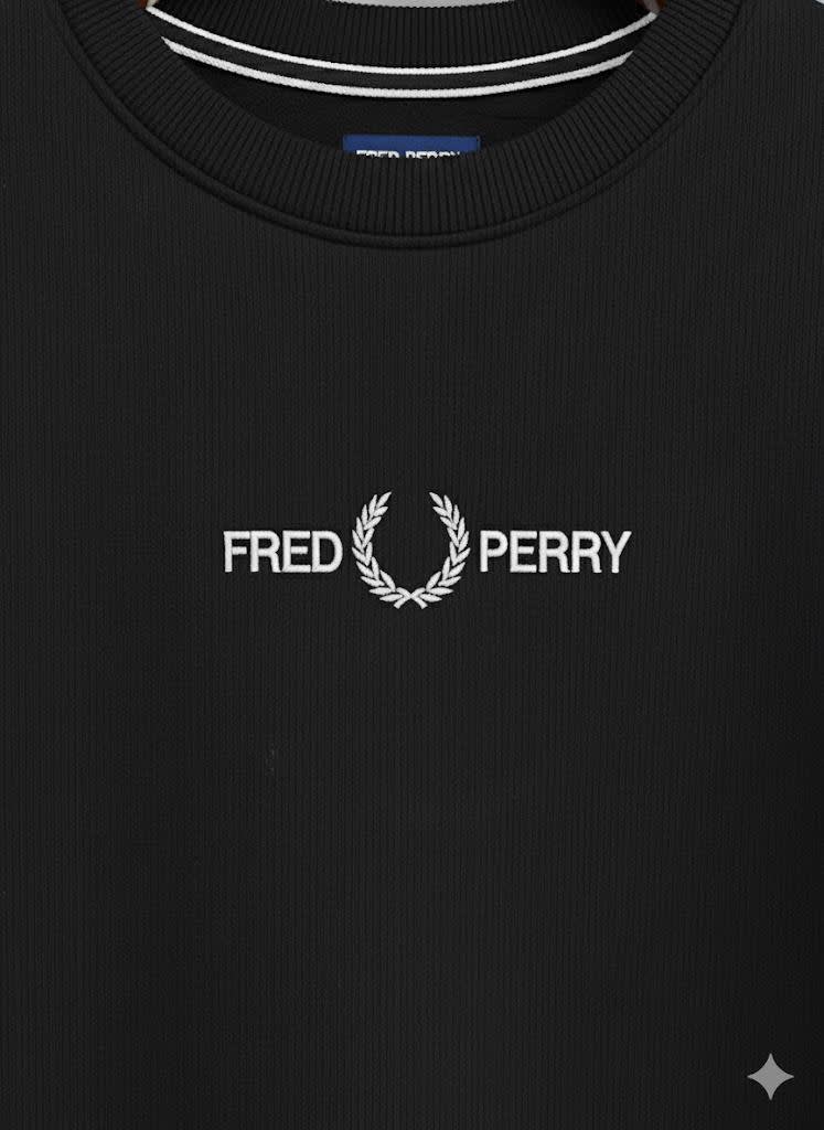 Fred Perry Black Premium Quality Sweatshirt-2