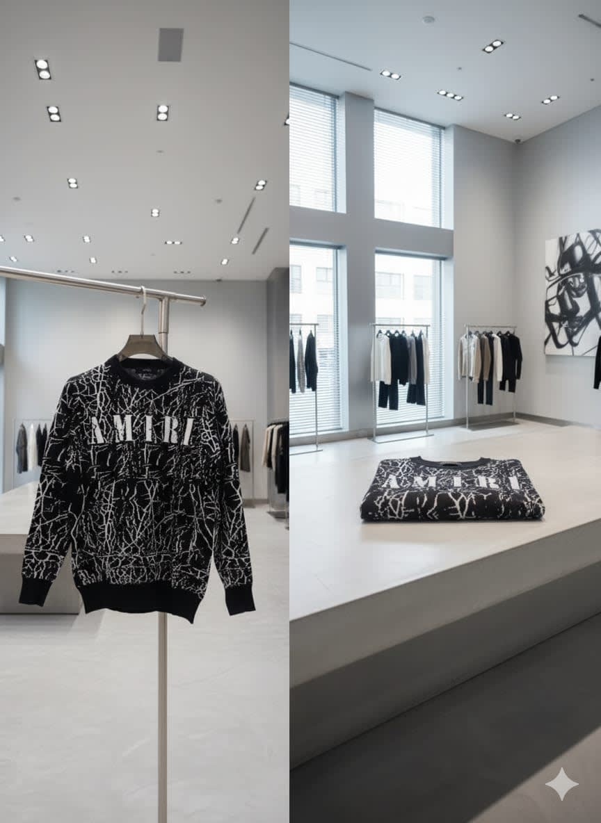 Amiri High End Authentic Black Crewneck Pullover-1