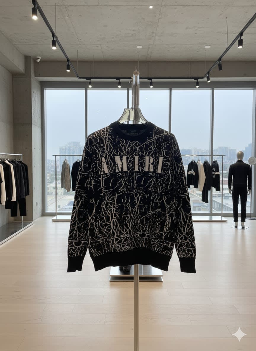 Amiri High End Authentic Black Crewneck Pullover-3