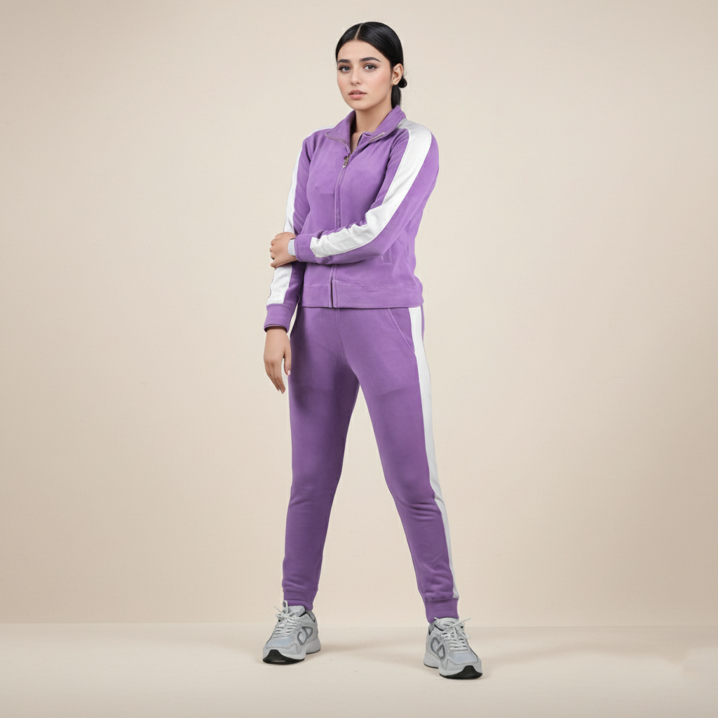 Zara Purple & White Premium Quality Tracksuit-3