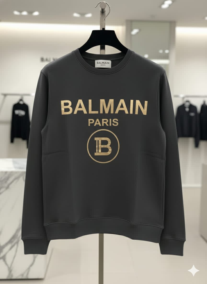 Balmain Dark Grey Premium Quality Sweatshirt-2