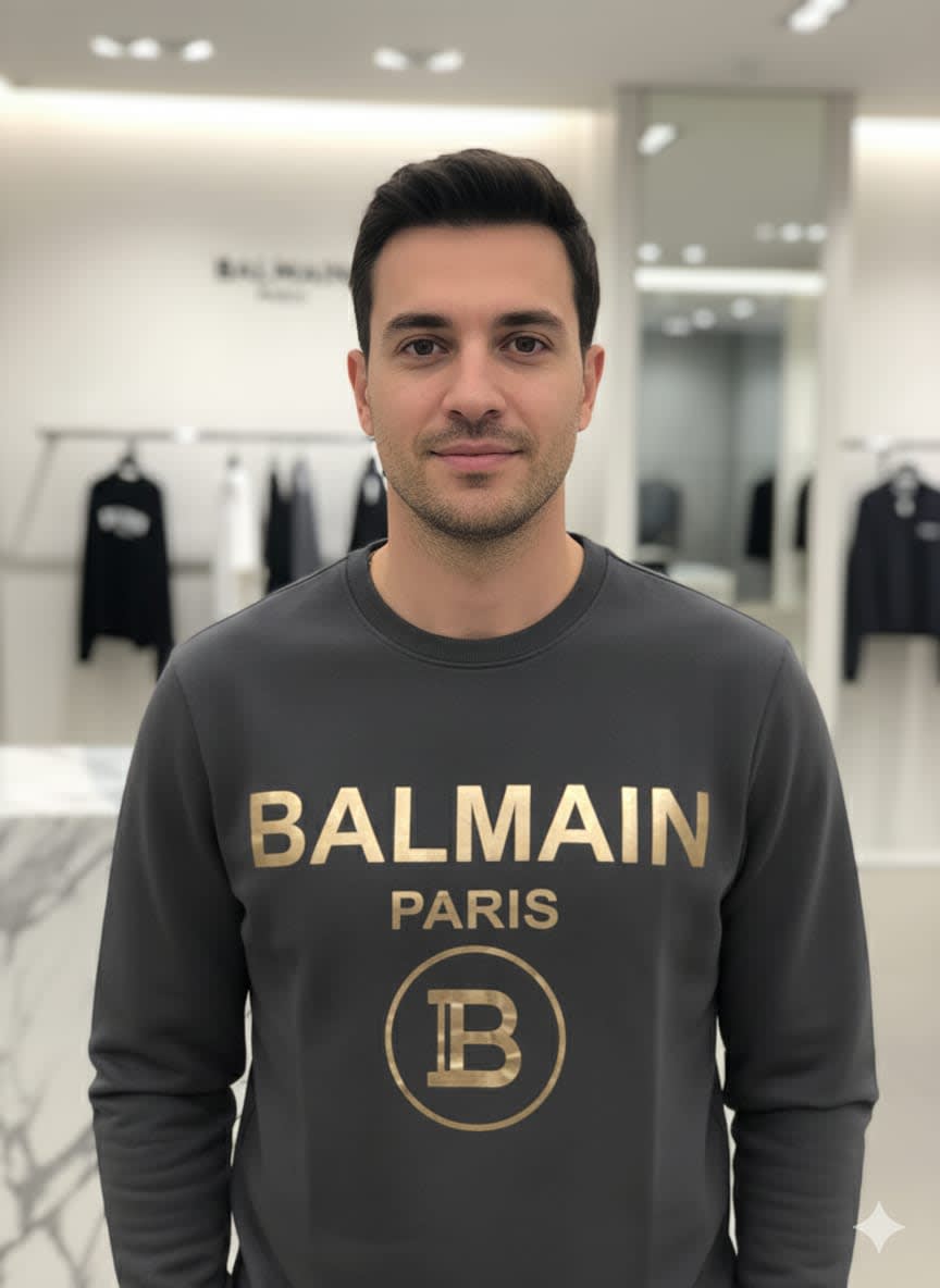 Balmain Dark Grey Premium Quality Sweatshirt-3