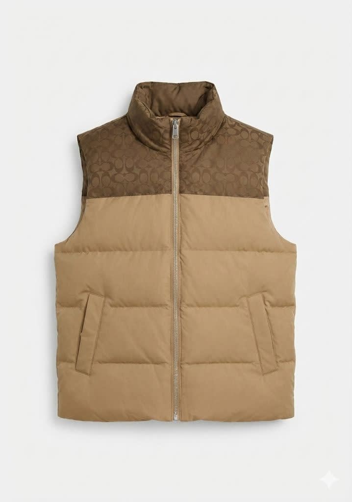 Coach Oblique Beige Premium Quality Half Jacket-1