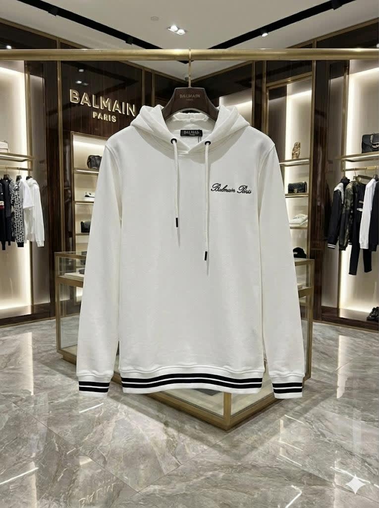 Balmain White Premium Quality Hoodie-1