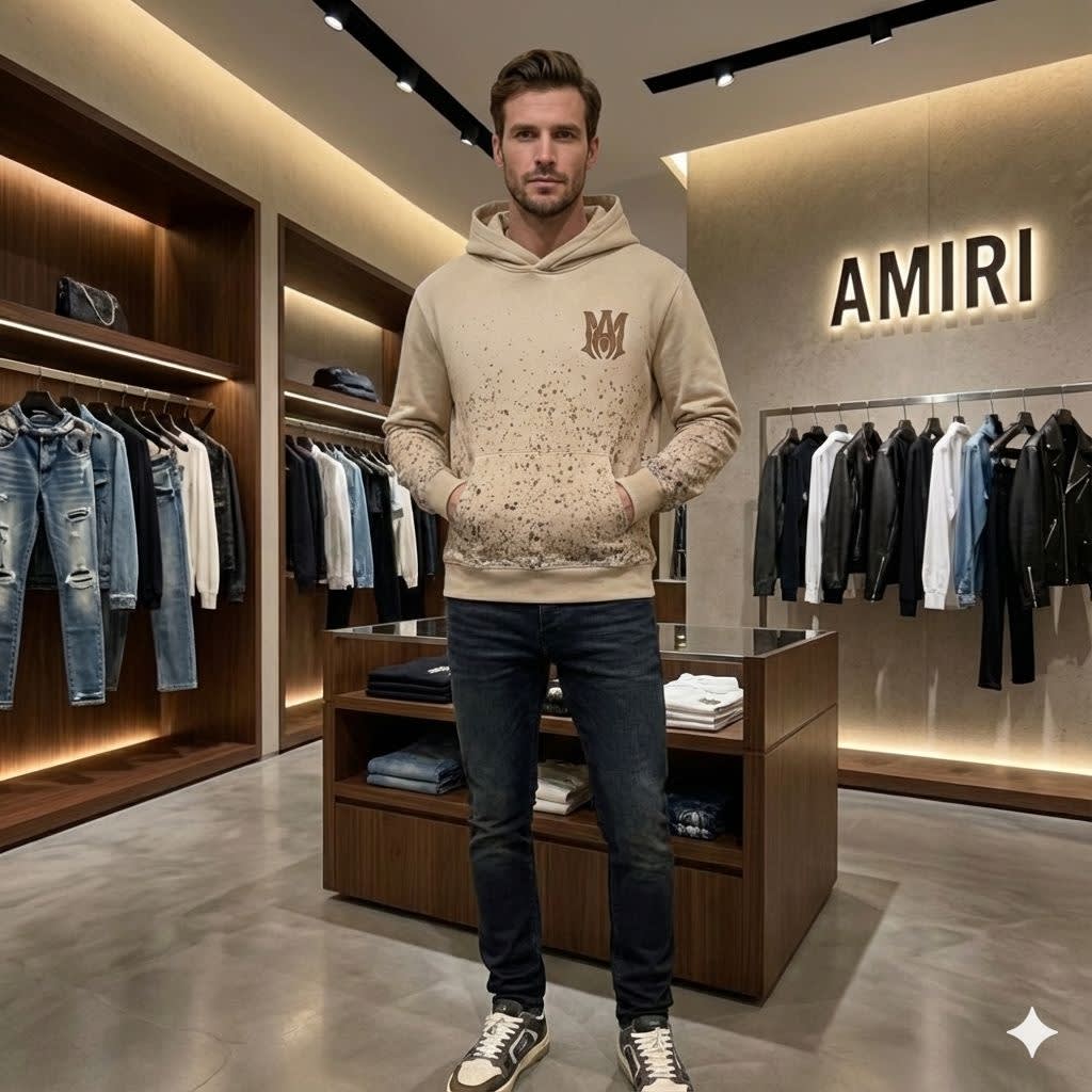 Amiri Beige Premium Quality Hoodie-2