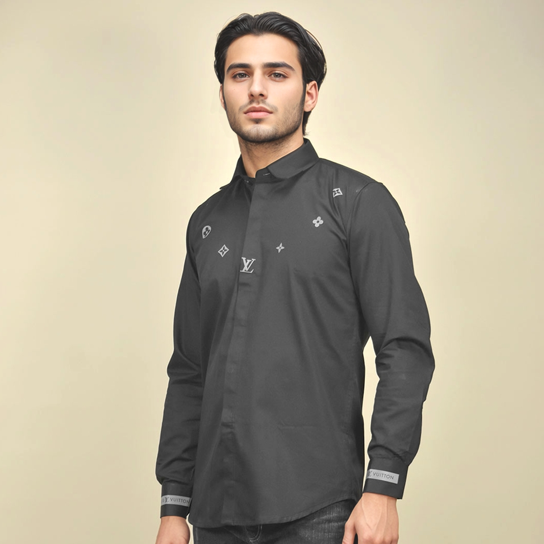 Louis Vuitton Monogram Black Premium Luxury Shirt-0