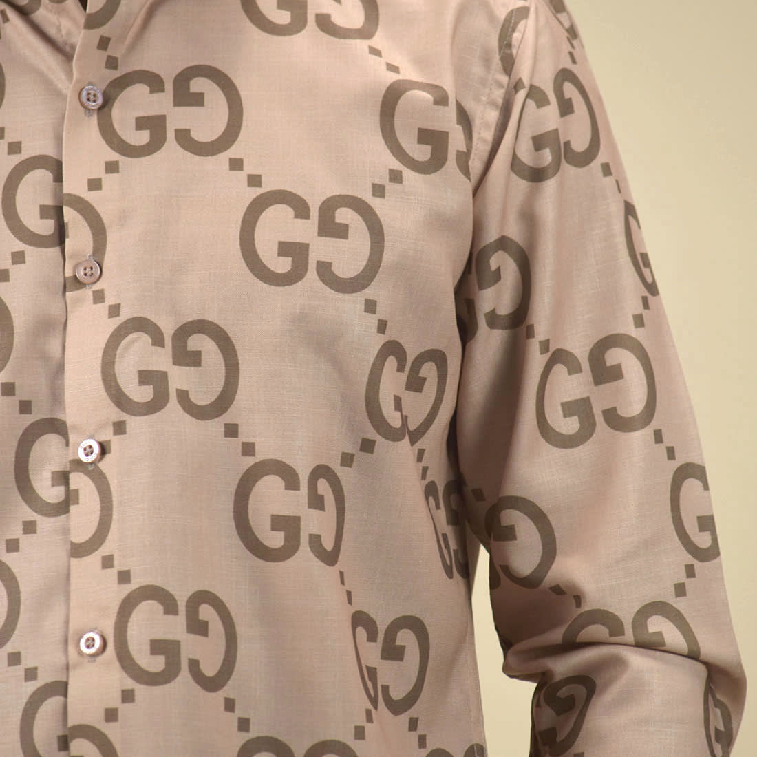 Gucci Maxi GG Canvas Brown Premium Shirt-4