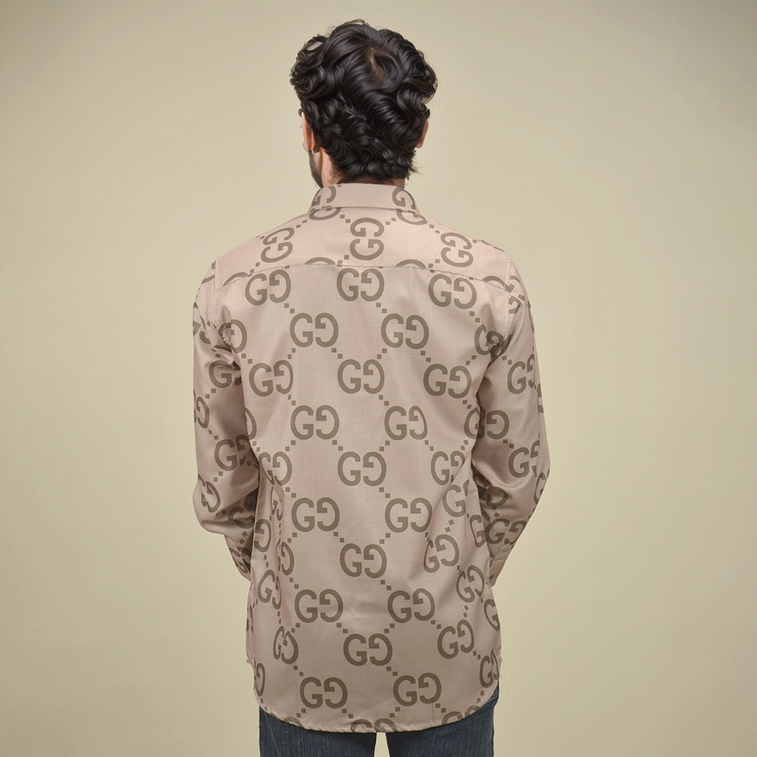 Gucci Maxi GG Canvas Brown Premium Shirt-3