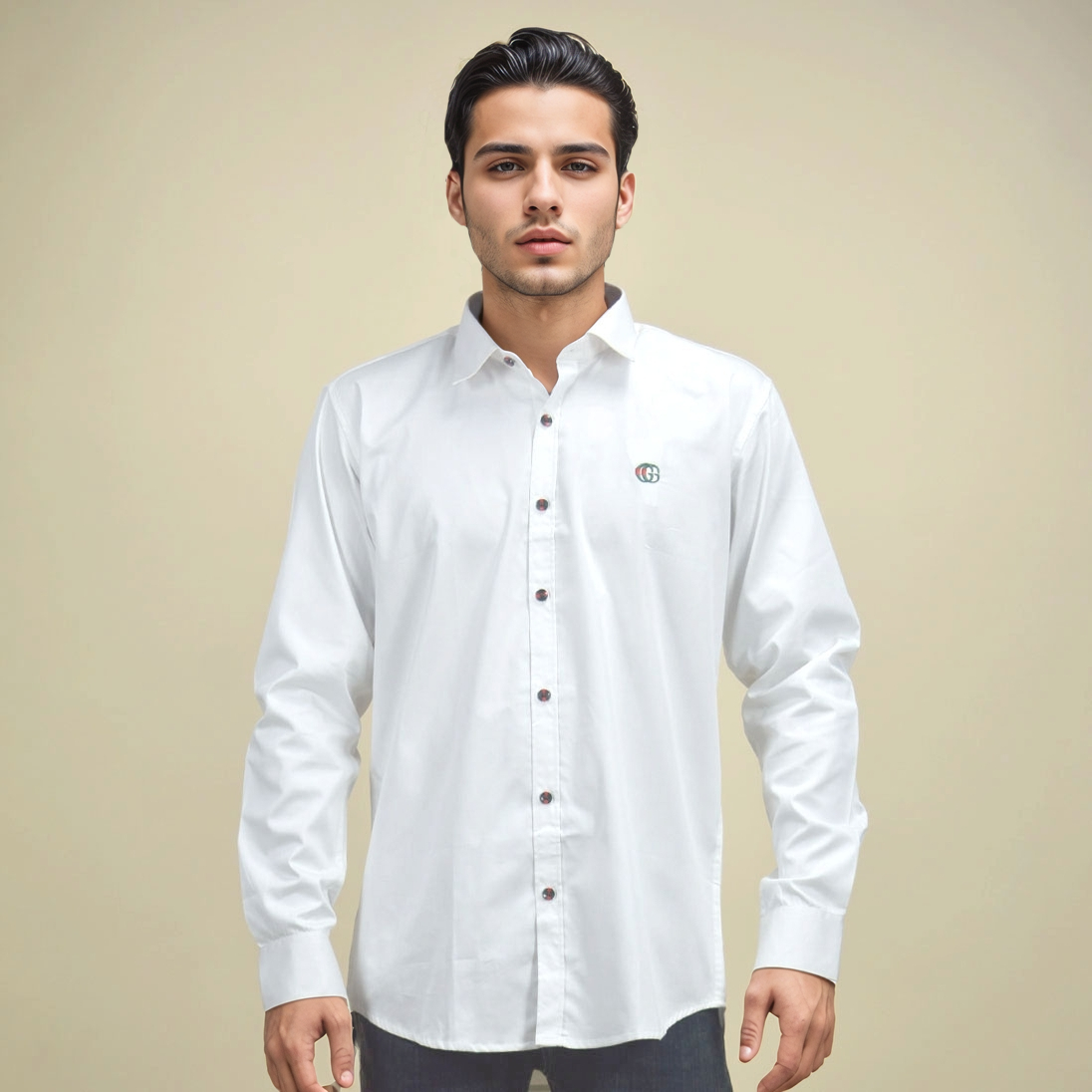 Gucci Embroidered logo White Premium Luxury Shirt-1