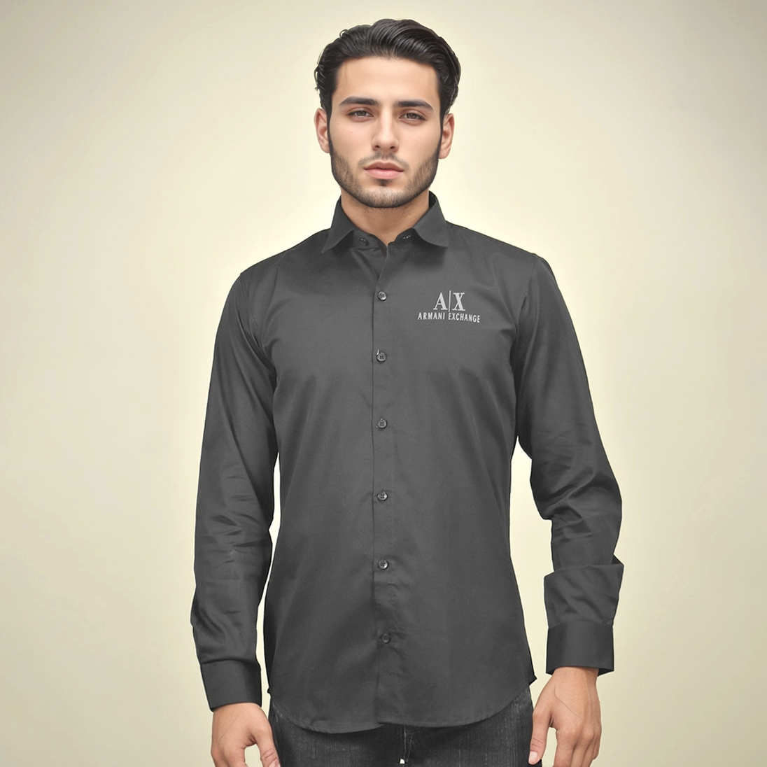 Armani Exchange logo Print Black Premium Shirt-1