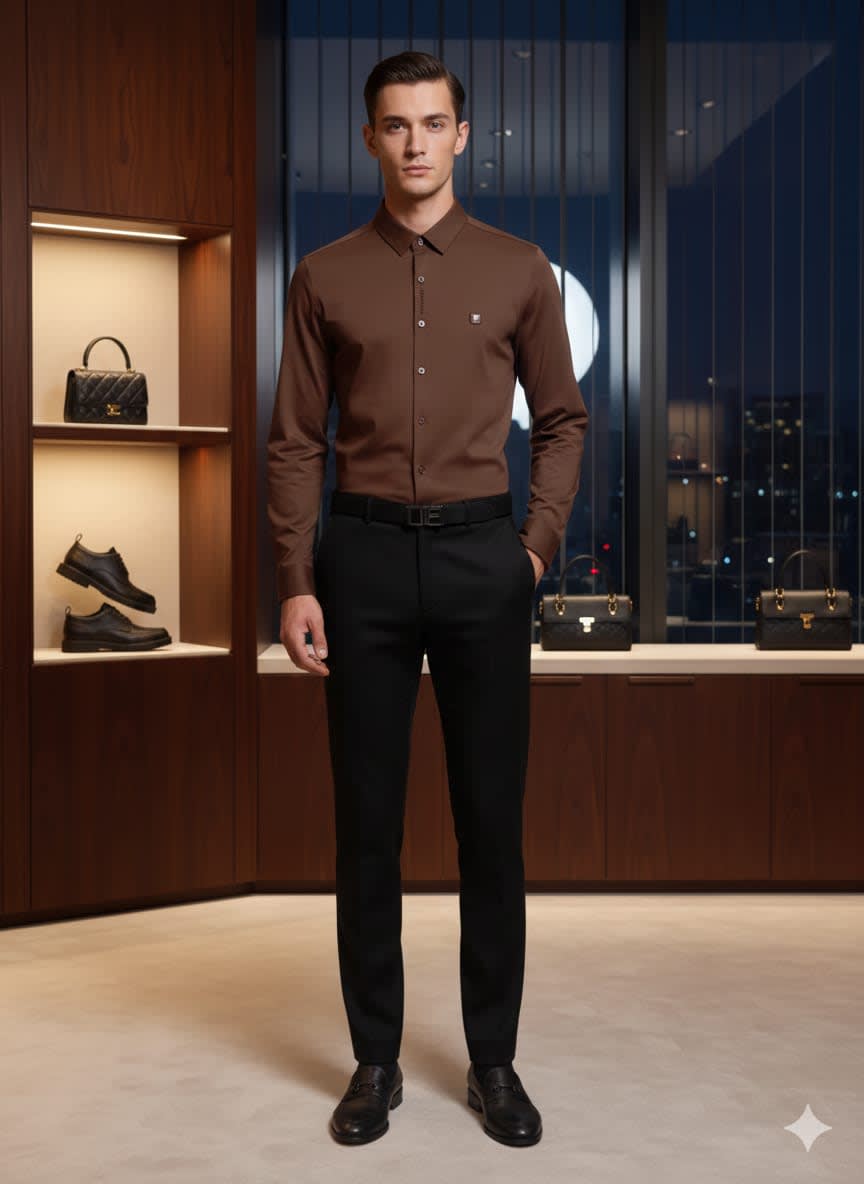 Tom Ford Dark Brown Premium Quality Shirt-0