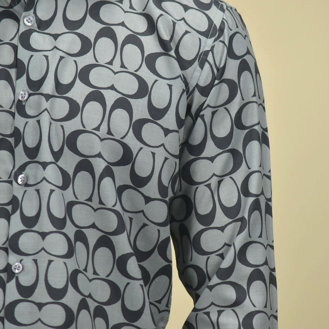 Coach Monogram Printed Grey Premium Shirt-4