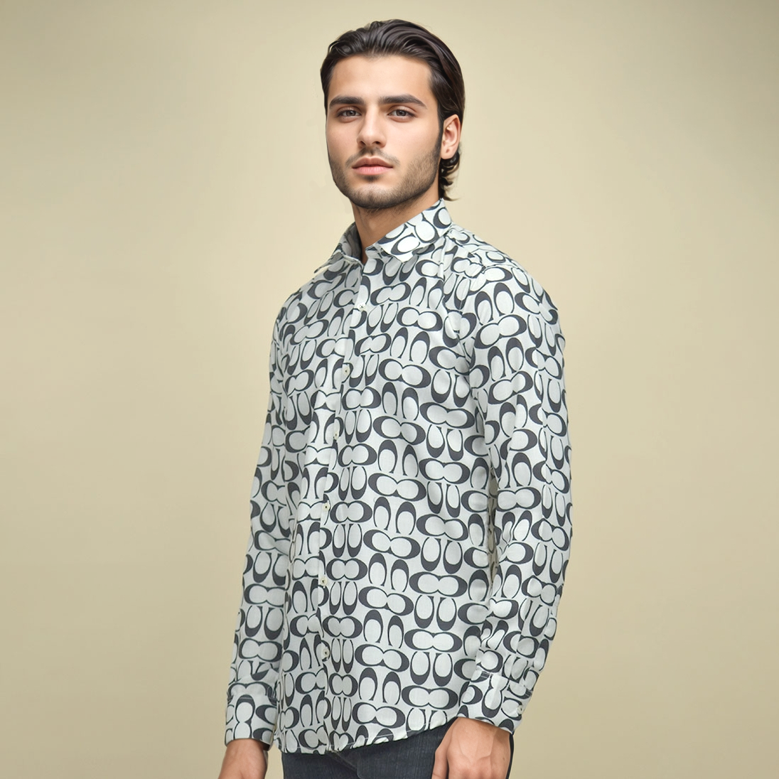 Coach Monogram Printed White Premium Shirt-0