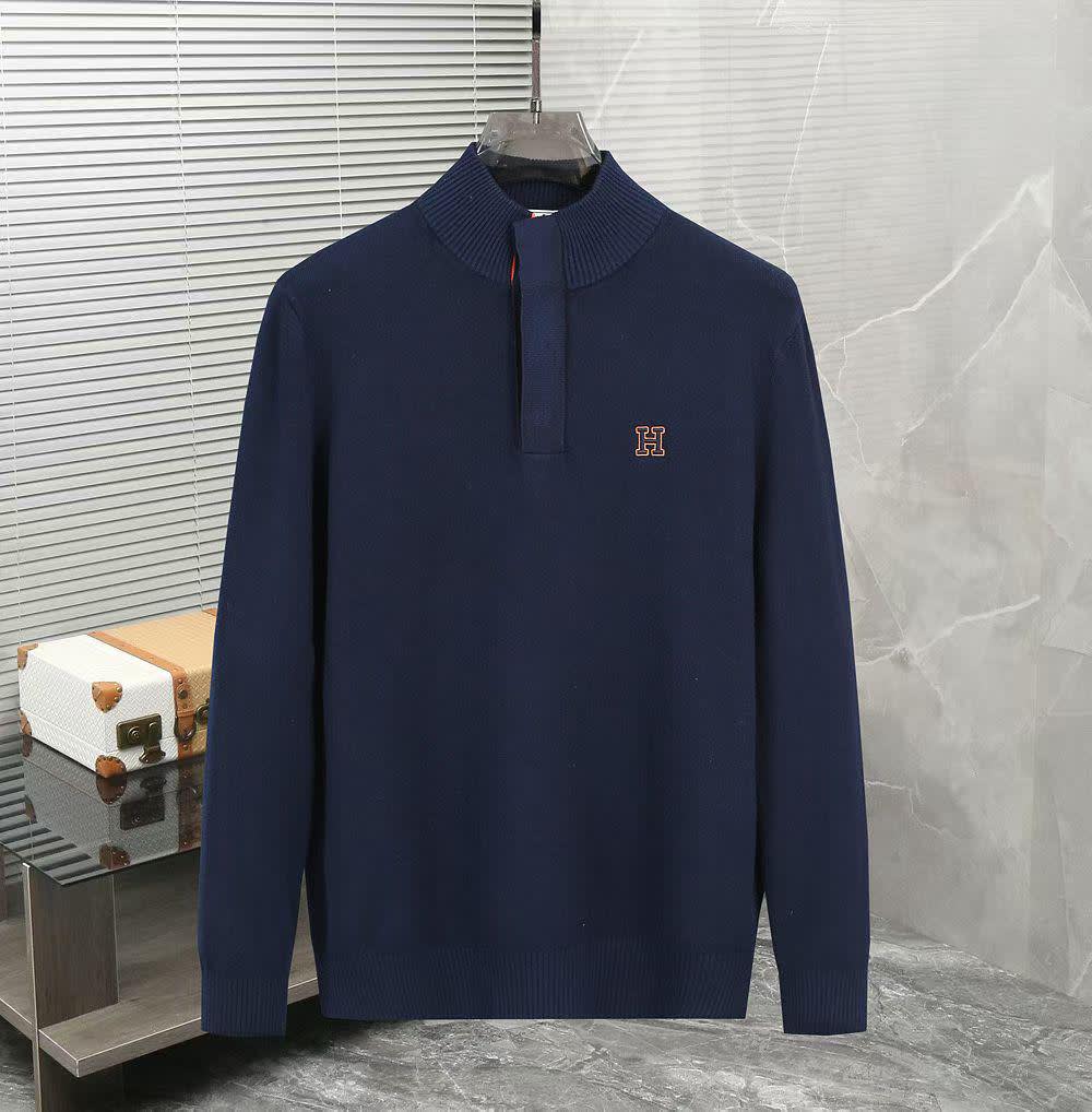 Hermes Blue High-End Authentic Quality Pullover-0