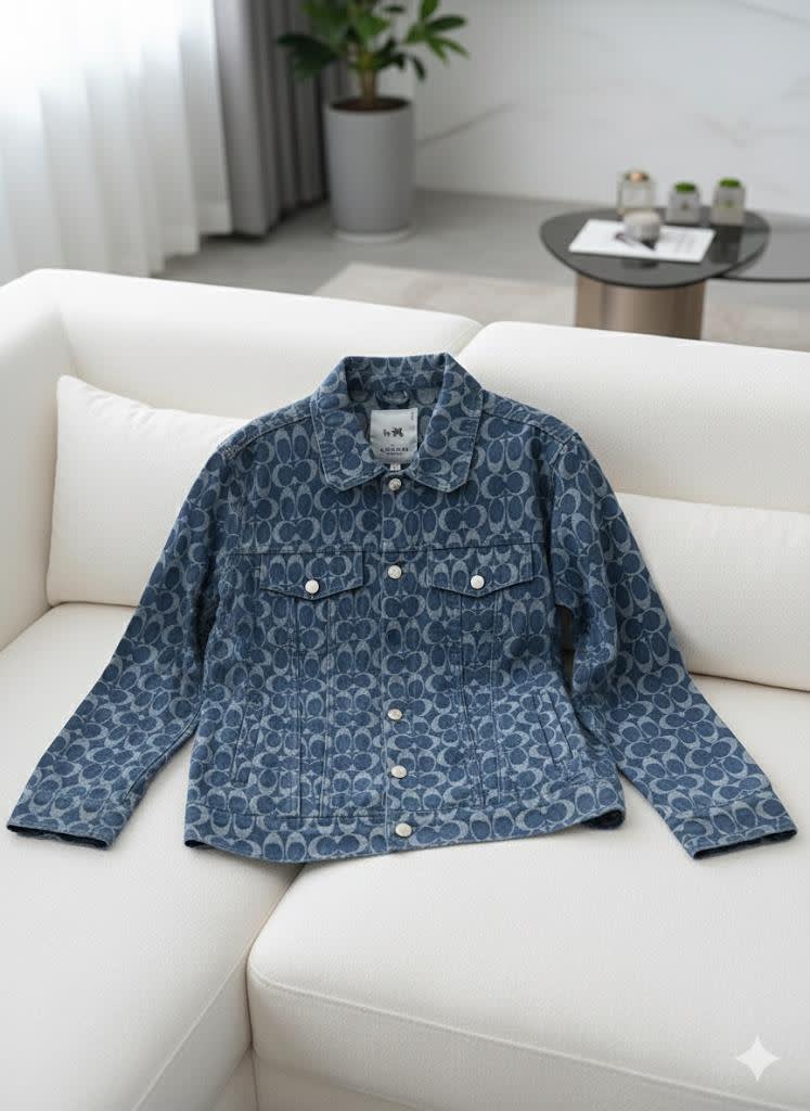 Coach Oblique Blue Premium Quality Denim Jacket-3