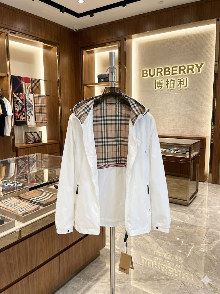 Burberry White Leather Premium Quality Zipper-4