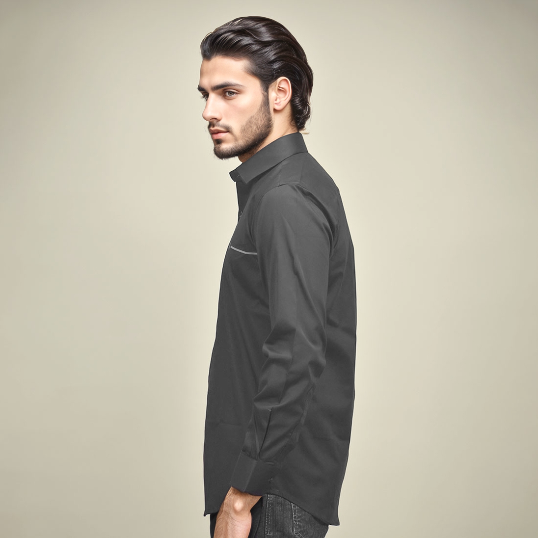 Armani Exchange Pipe logo Black Premium Shirt-2