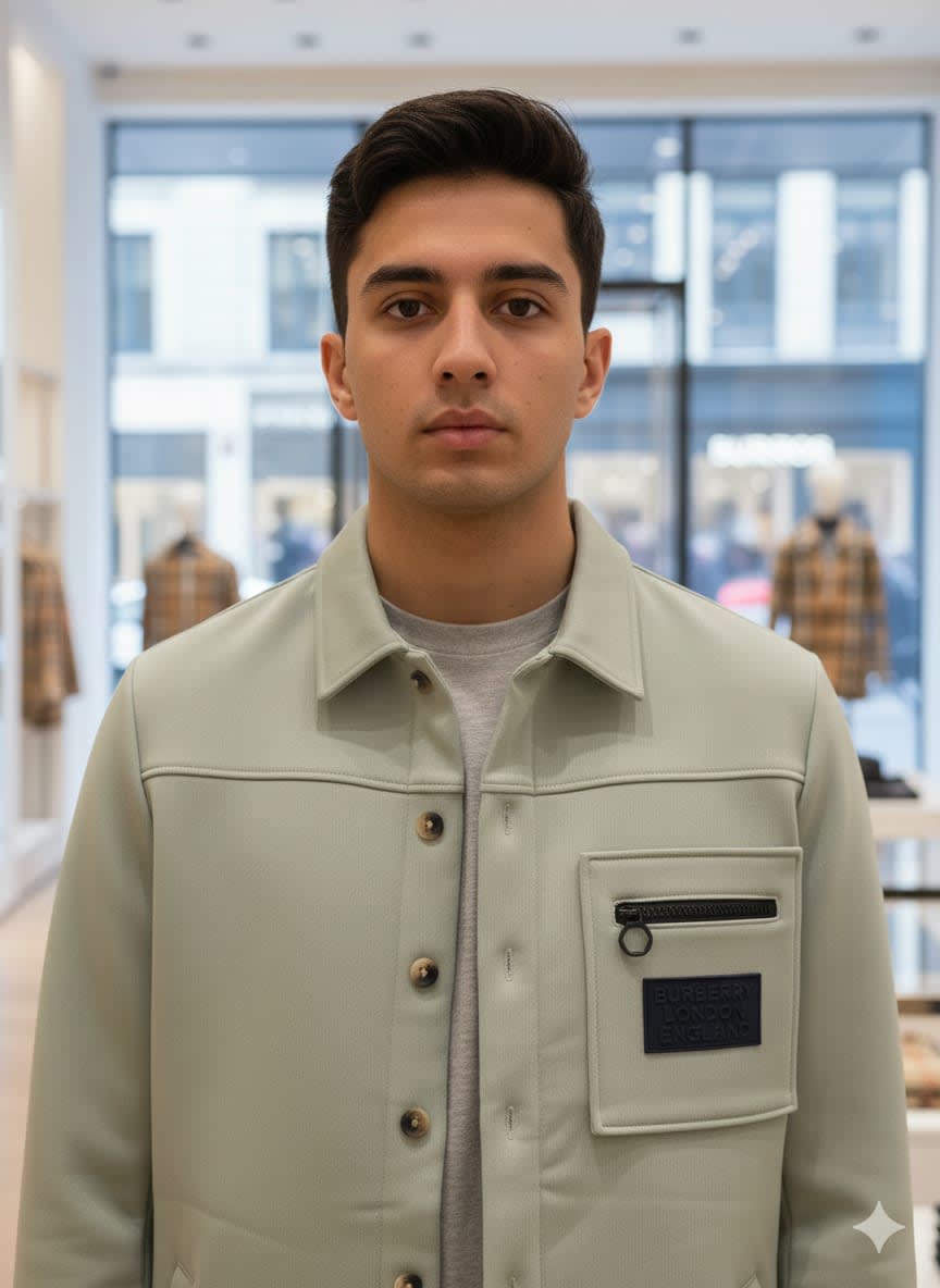 Burberry Grey Premium Quality Warm Shirt-1