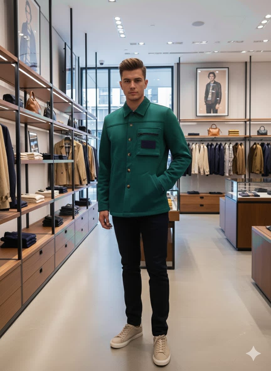 Burberry Green Premium Quality Warm Shirt-1