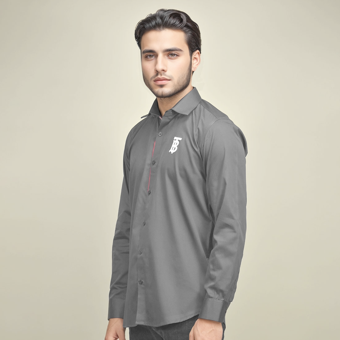Burberry TB Print Grey Premium Shirt-0