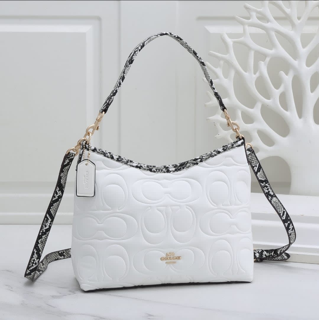Coach Emboss Laurel White Hobo Bag-0