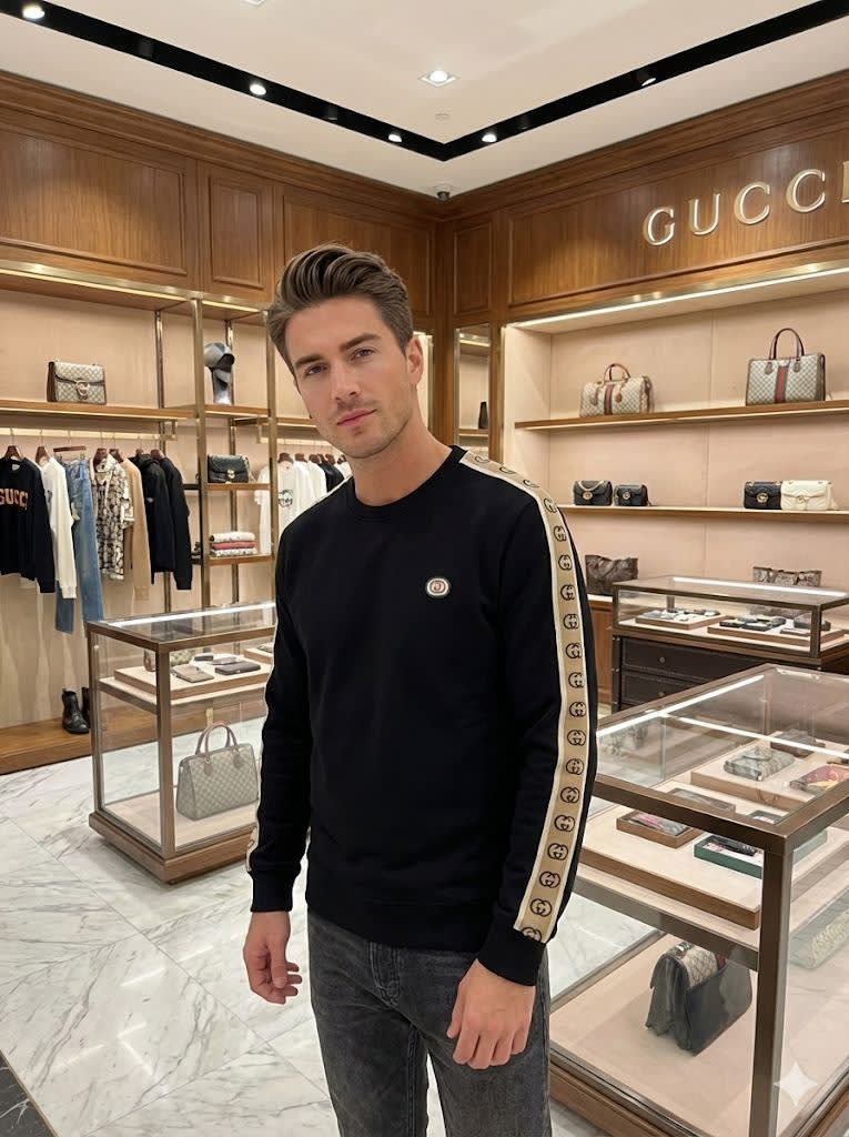 Gucci Embroidery Black cotton Sweatshirt-0