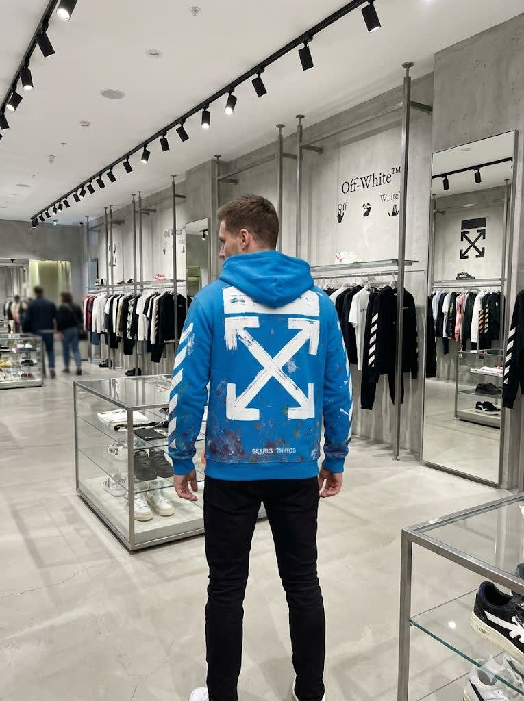Off White Blue Premium Quality Hoodie-1