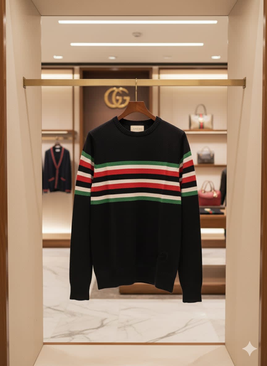 Gucci Embroidery Black cotton Sweatshirt-2