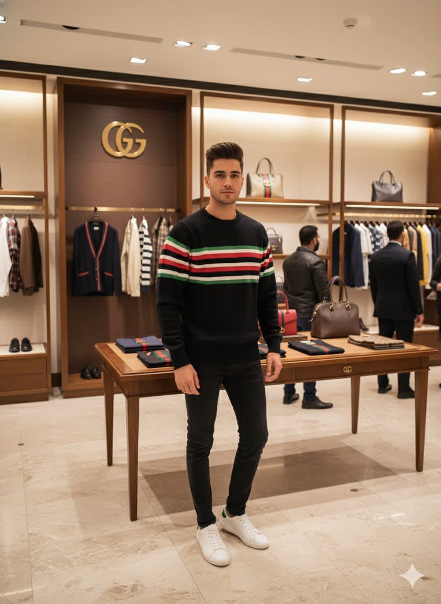 Gucci Embroidery Black cotton Sweatshirt-0