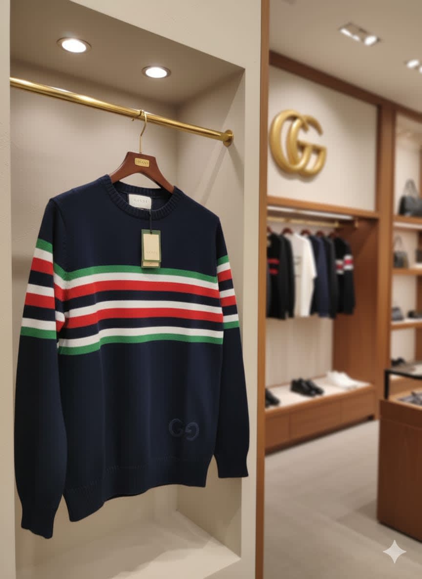 Gucci Embroidery Blue cotton Sweatshirt-2