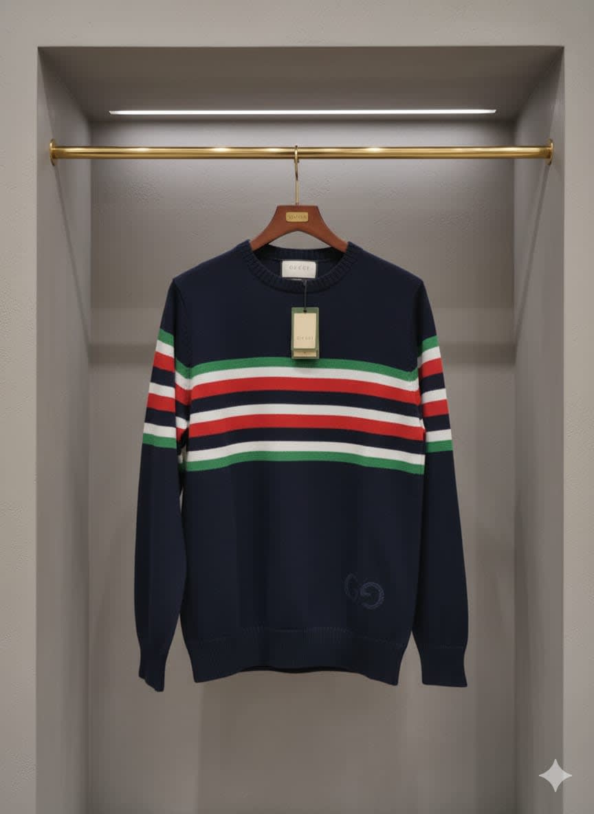 Gucci Embroidery Blue cotton Sweatshirt-3