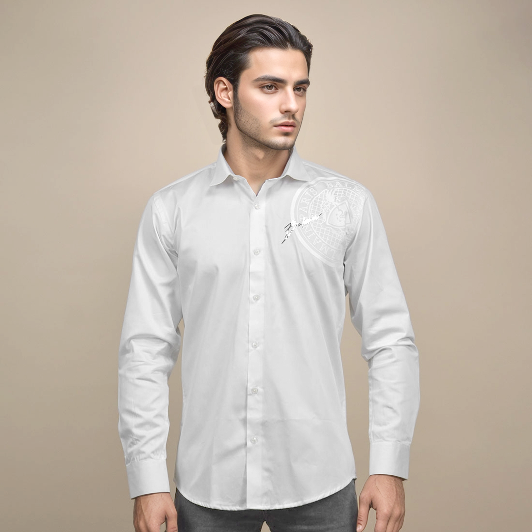 Balmain White Premium Quality Shirt-1