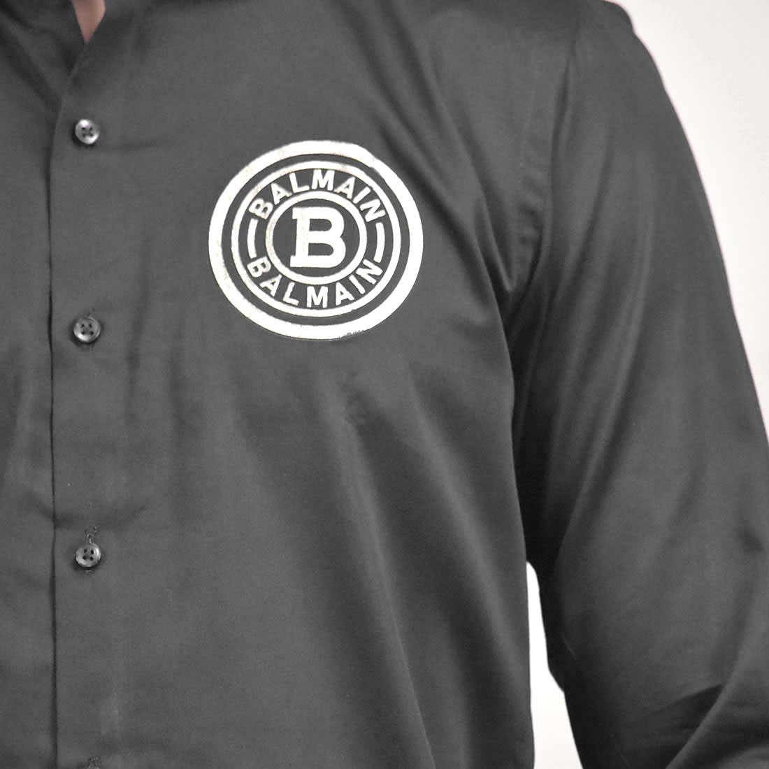 Balmain logo Print Black Premium Shirt-4