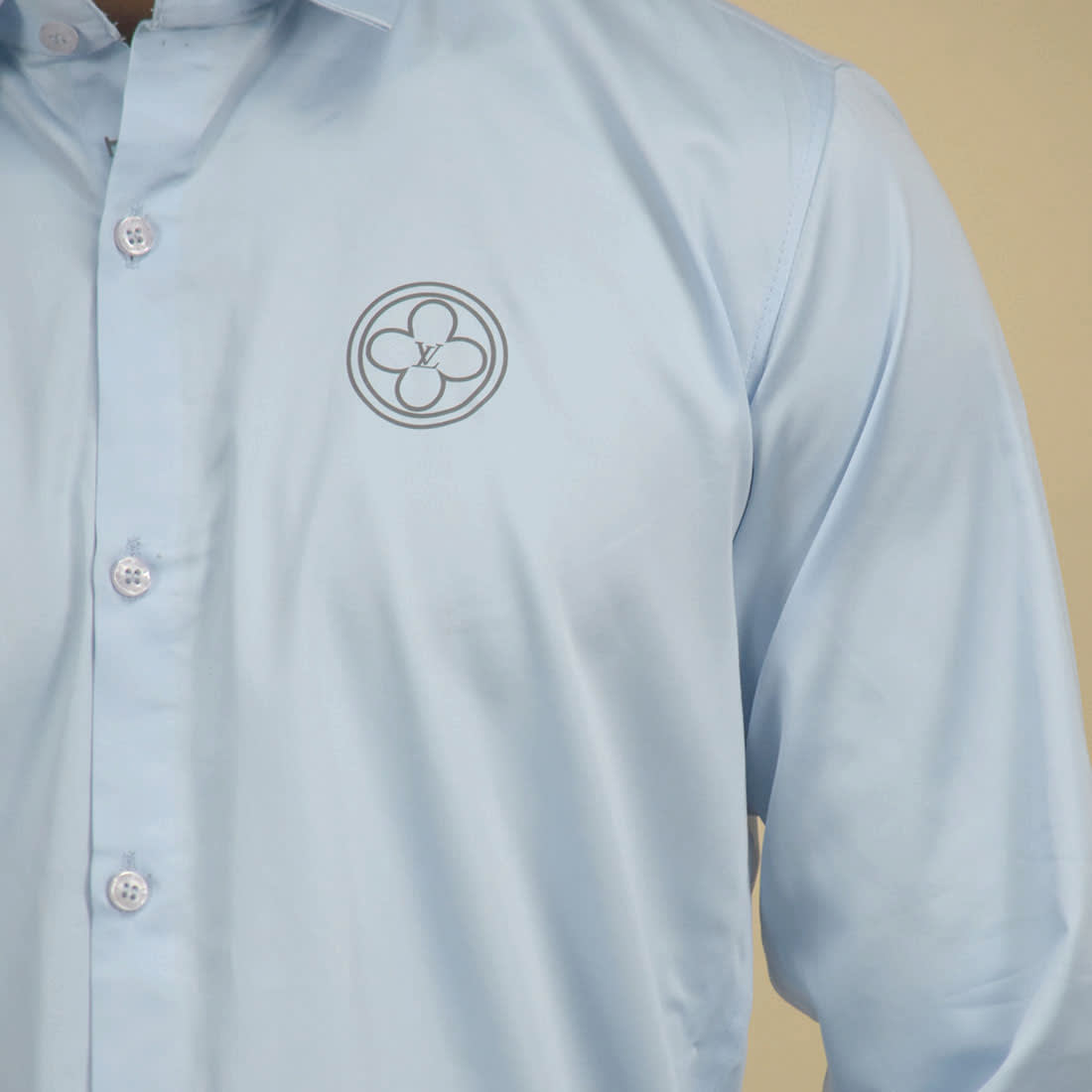 Louis Vuitton Sky Blue Premium Quality Shirt-4
