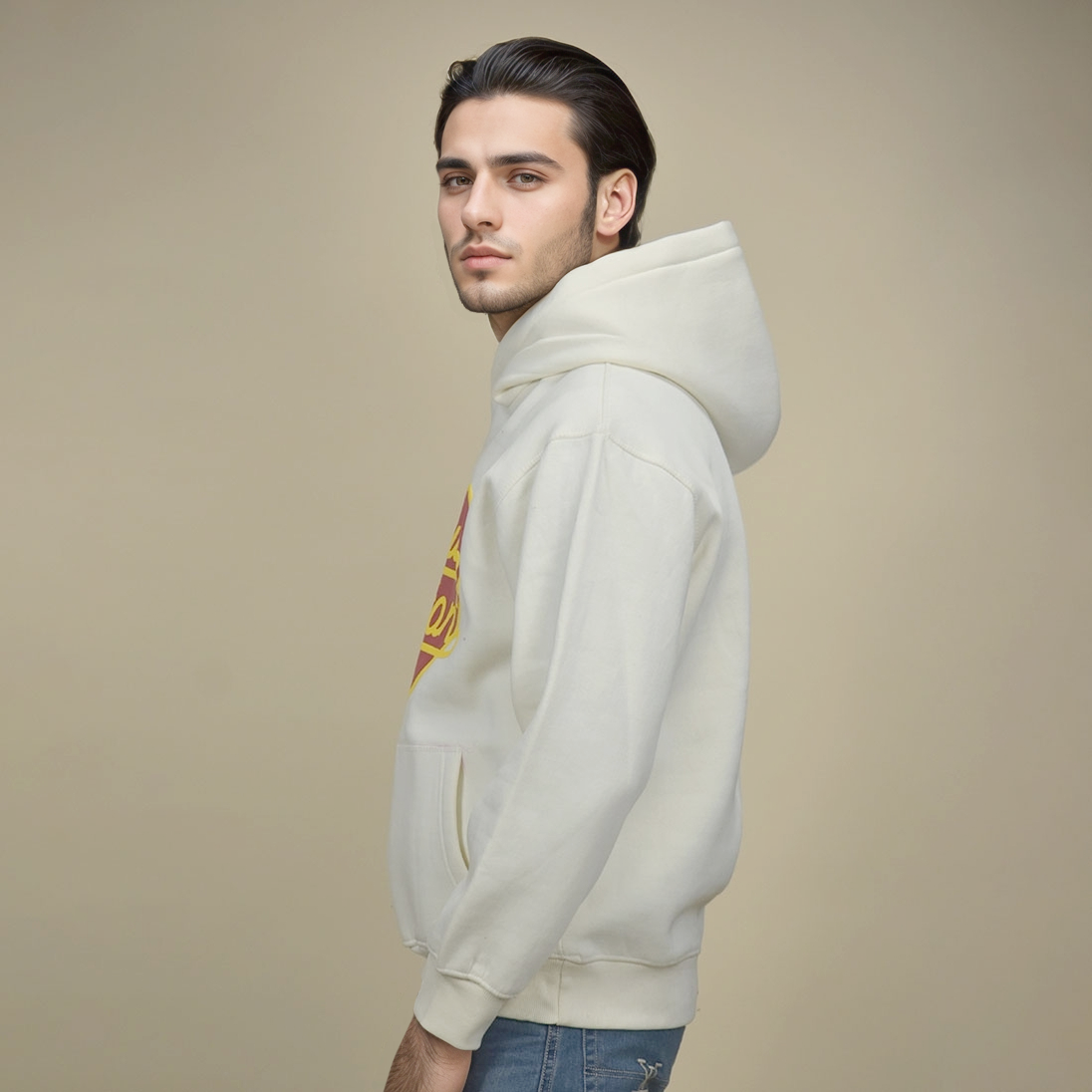 Louis Vuitton Heart Print Cream Premium Hoodie-2