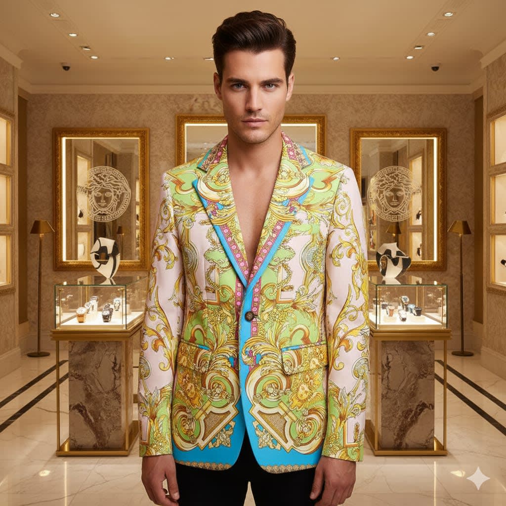 Versace Imported Yellow Premium Quality Blazer-3