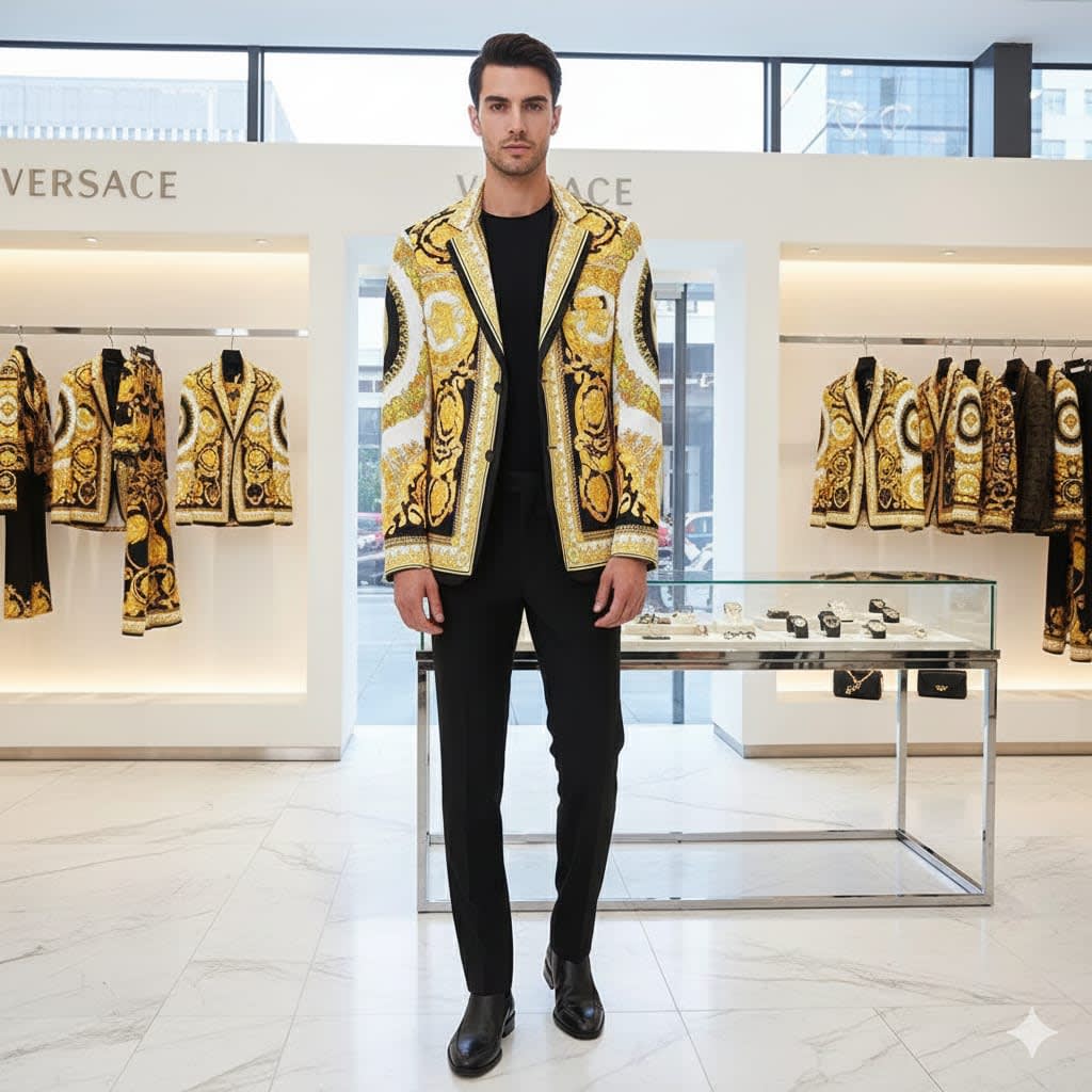 Versace Imported Yellow Premium Quality Blazer-1