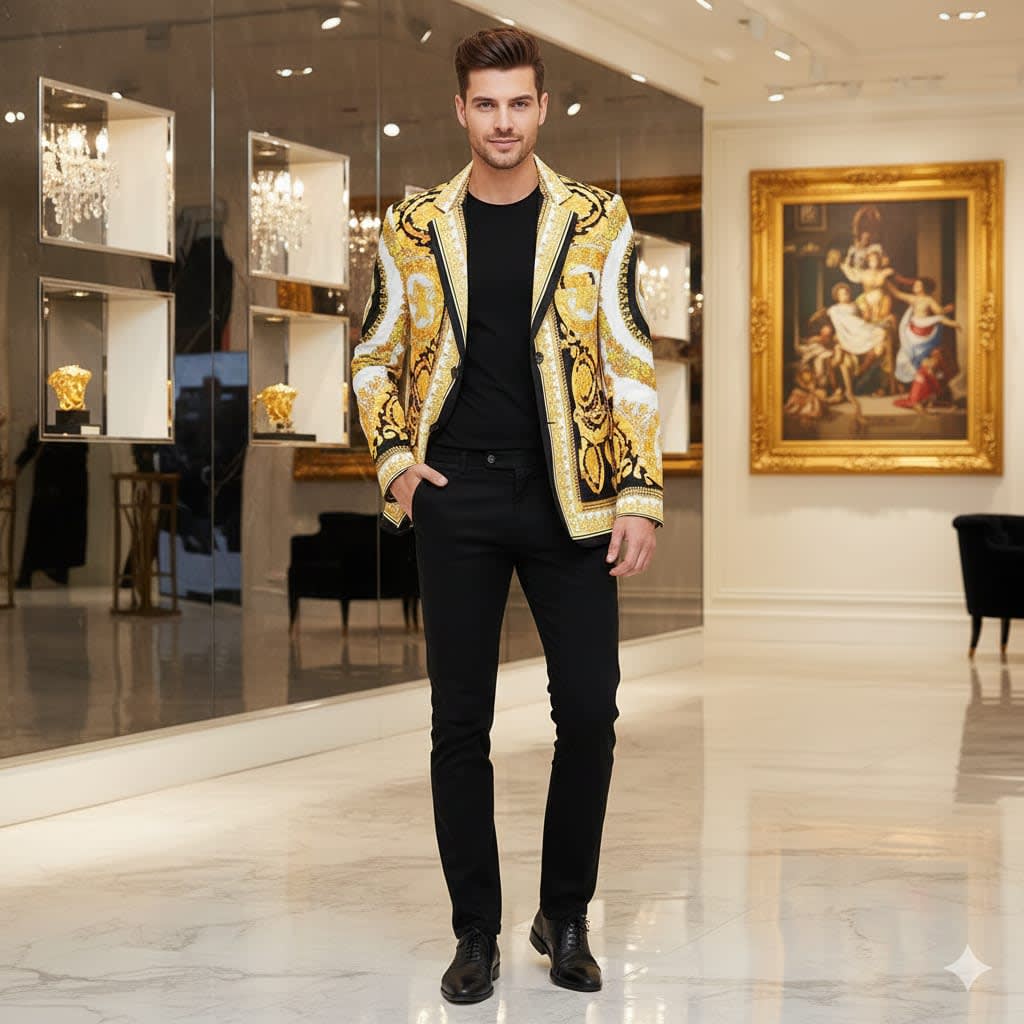 Versace Imported Yellow Premium Quality Blazer-0
