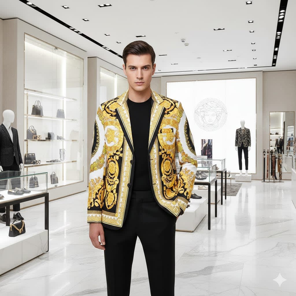 Versace Imported Yellow Premium Quality Blazer-3