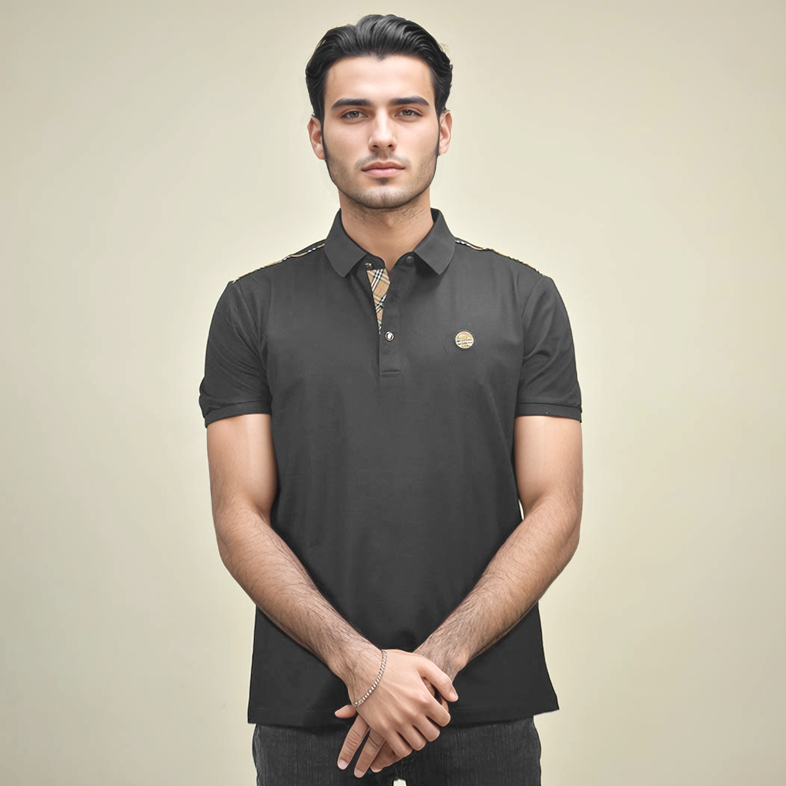 Burberry Black Premium Quality Polo T-shirt-1