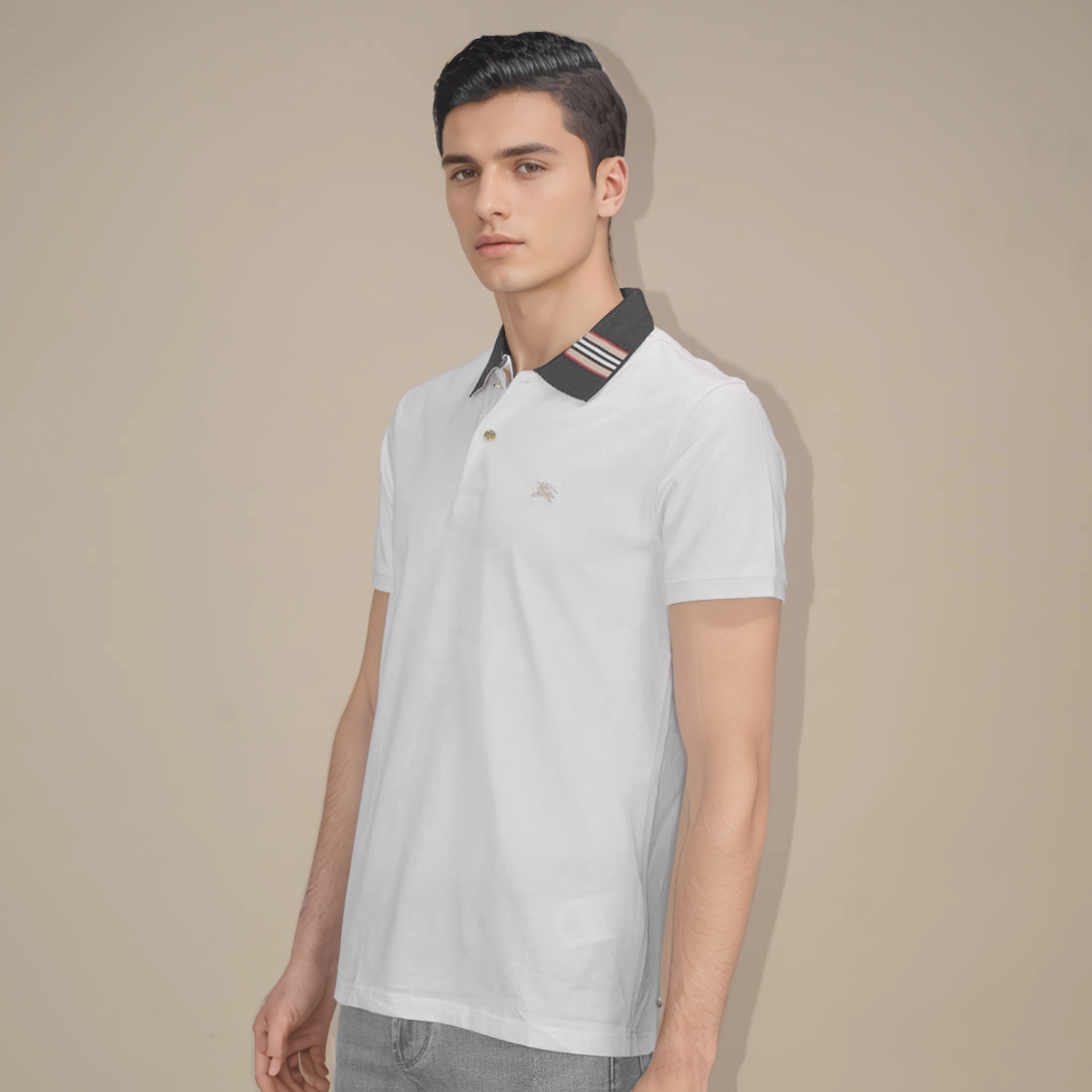 Burberry Embroidered logo White Premium T-shirt-0