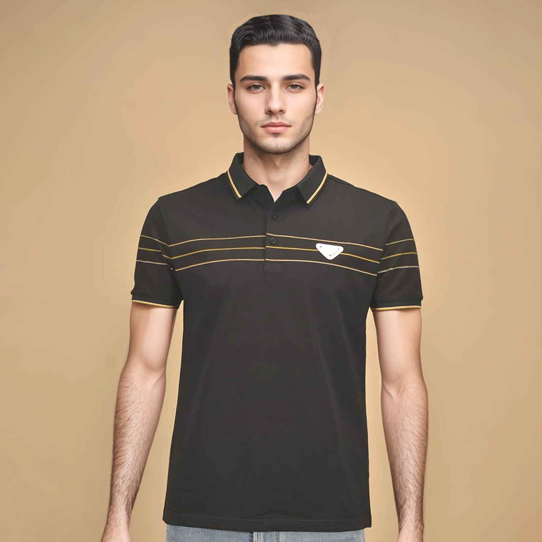 Prada Black Re-Nylon Premium Quality Polo T-shirt-1