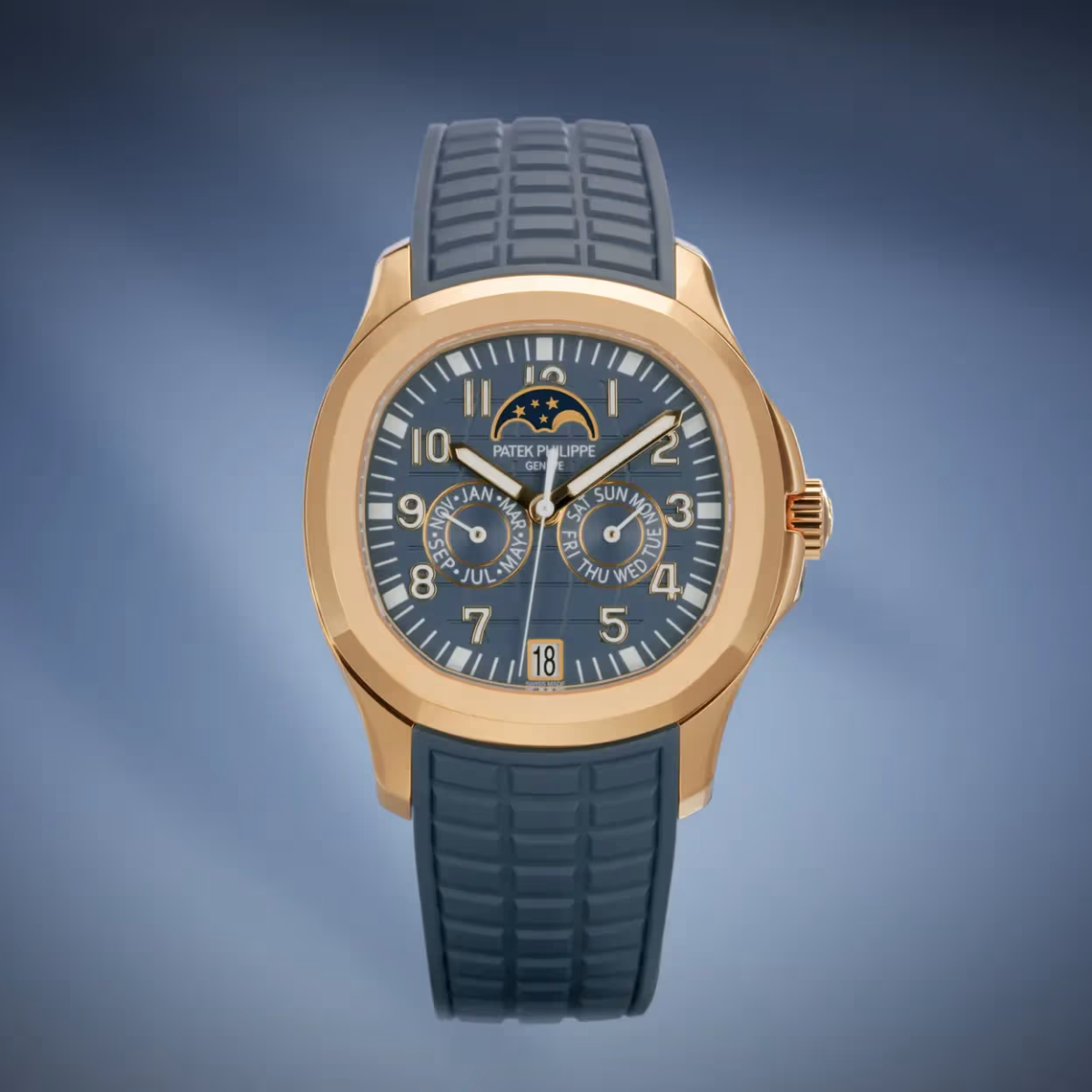 Patek Philippe Aquanaut Luce Annual Calendar Rose Gold Blue Grey Dial Ref. 5261R-001-13